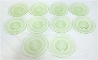 Lot of 10 6.5in green depression plates