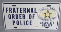 Fraternal Order of Police License Plate.