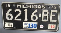 1979 Michigan Plate. Original. Vintage.