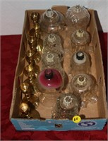 Glass & Brass Candle holder lot
