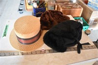 2 Fur and Straw Hat *LY