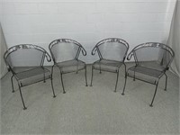 4x The Bid Vintage Wrought Iron Patio Chairs