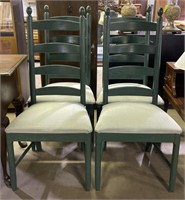 (F) 4 Thomasville Green Dining Chairs 43” tall