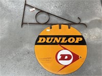 Enamel Dunlop Sign on Hanging Bracket