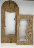 (2) Hand Carved Wooden Artist Frames
