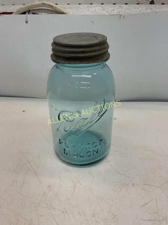 #13 BLUE  BALL JAR WITH ZINC LID