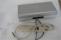 VCR and DVD player and power bar