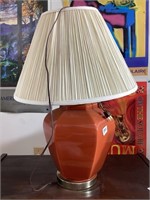 Orange, hexagon shaped table lamp, untested