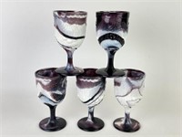 Purple Slag Glass Goblets