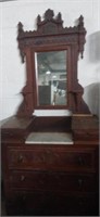Victorian Era east lake style walnut dresser with