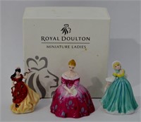 3 pcs Royal Doulton Miniature Ladies