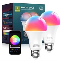Luckystyle Smart LED Light Bulbs 2 Pack, 9W A19 Wi