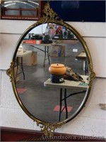 Vintage Metal Backed Wall Mirror