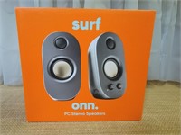 Surf ONN PC Stereo Speakers with Box Like New
