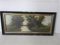 Antique Framed Oil On Canvas 23"x52"