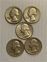 5-40's Silver Quarter-Different Dates