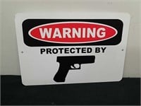 12x 8-in metal warning sign
