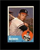 1963 Topps #275 Ed Mathews EX to EX-MT+