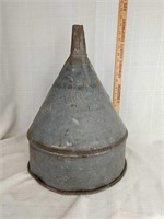 Large galvanized funnel