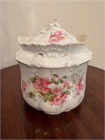 Vintage Floral Porcelain Biscuit Jar