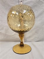 Vintage Empoli Amber Glass Diamond Snifter