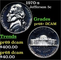 Proof 1970-s Jefferson Nickel 5c Grades GEM++ Proo