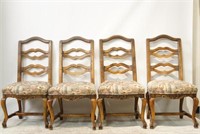 19th cent. French provincial set of 4 chairs