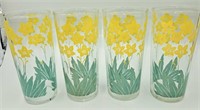 Set of 4 Tumblers Daffodils 6 5/8"
