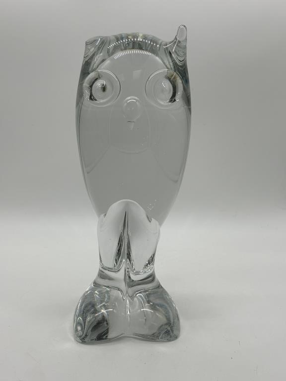 Vintage MCM Kristaluxus Art Glass Owl