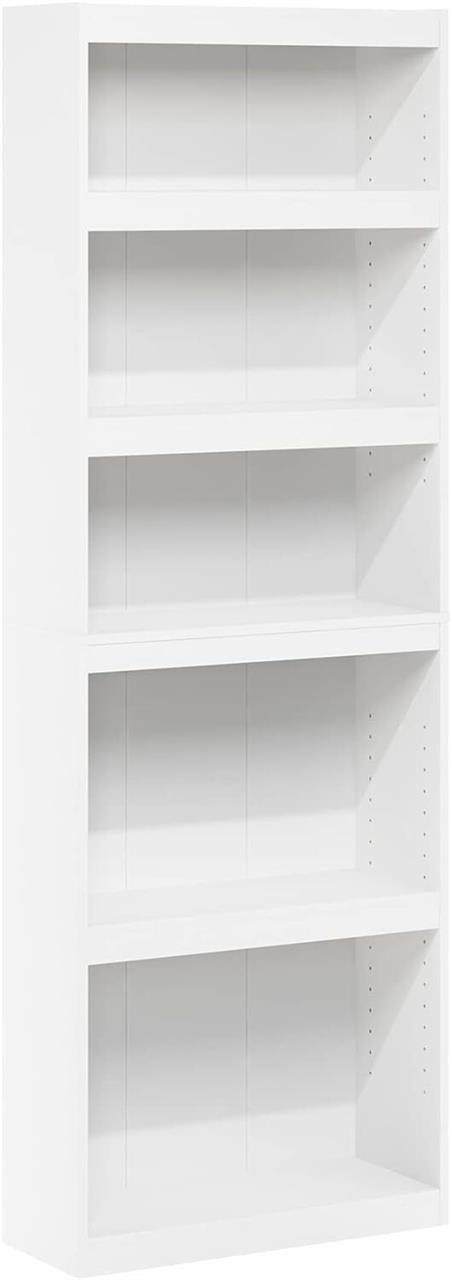 Furinno Jaya Home 5-Tier Shelf Bookcase  White