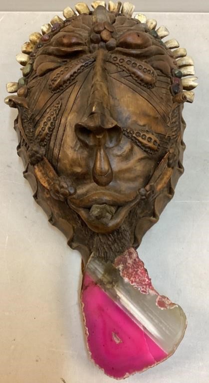 Tribal Style Carved Wood Mask