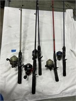 (5) Zebco Reels and Rods