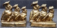 Brass Graduate Owls Bookends