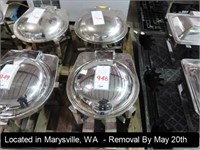 LOT, (2) SS ROUND CHAFING DISHES W/HINGED TOP