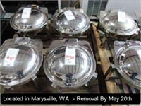 LOT, (2) SS ROUND CHAFING DISHES W/HINGED TOP