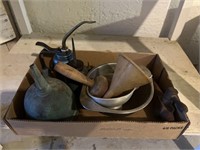 Copper Funnel, 2 Oil Cans, Etc.
