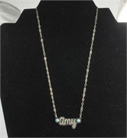 STERLING SILVER AND TURQUOISE "AMY" NECKLACE