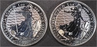 (2) 1 OZ .999 2024 SILVER BRITANNIA ROUNDS