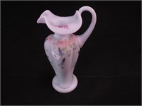 8 3/4" Fenton light blue satin glass pitcher,