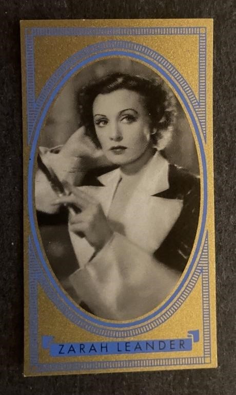 ZARA LEANDER: Antique Tobacco Card (1936)