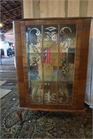 Mid Century Bookcase with Mirror Back and Glass...