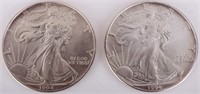 1994 .999 SILVER AMERICAN EAGLES - LOT OF 2