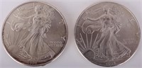 1996 .999 SILVER AMERICAN EAGLES - LOT OF 2