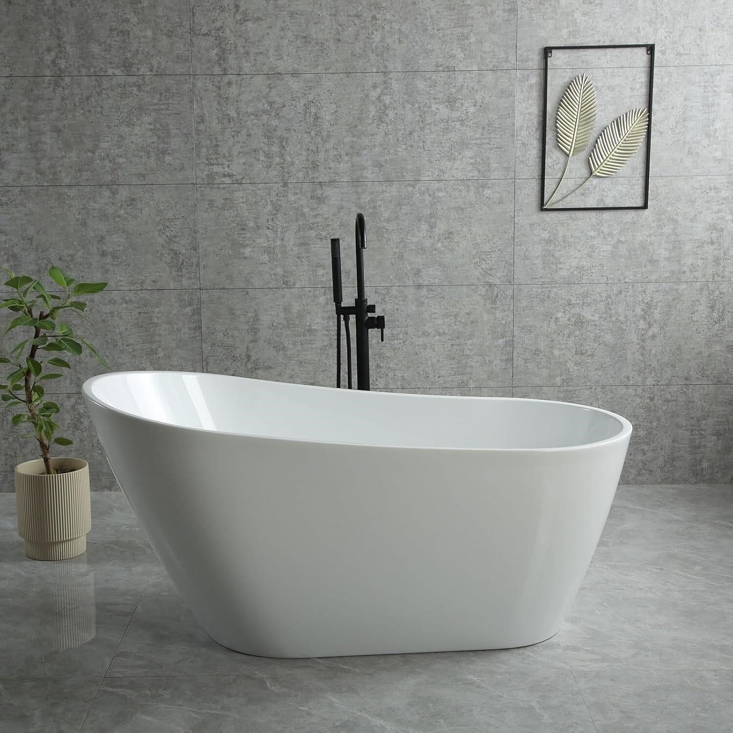 Freestanding Bathtub  63 Glossy Alone Stand