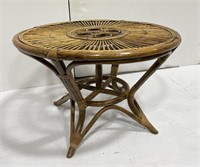 Mid Century Bamboo Wicker Rattan Table