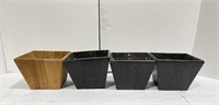 Group of Mid Century Wood Planters