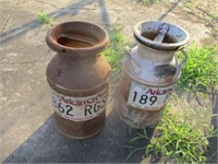 2 old milk cans