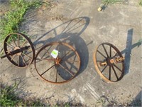 3 iron wheels 16" & 20"