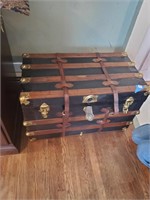 Antique Flat Top Trunk w/ Drawer