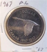 1967 Elizabeth II Canadian Silver Dollar Coin